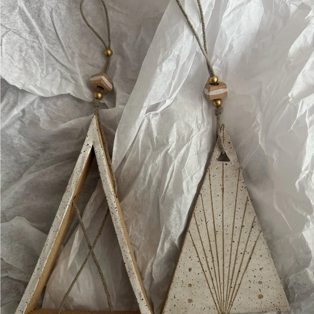 West Elm Cream Art Ornaments Minimalist Design